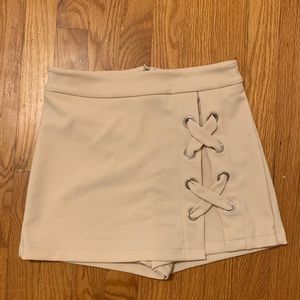 Crisscross Apricot Light Nude Skort Silver Details